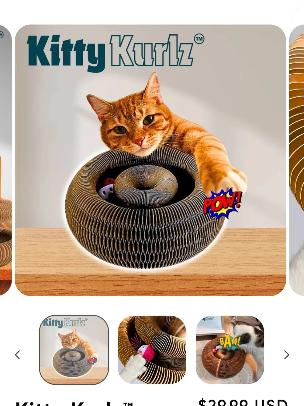 Kitty Interactive Red Bell Ball Cat Toy by